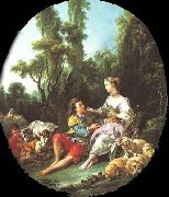 Francois Boucher Are They Thinking About the Grape Sweden oil painting artist